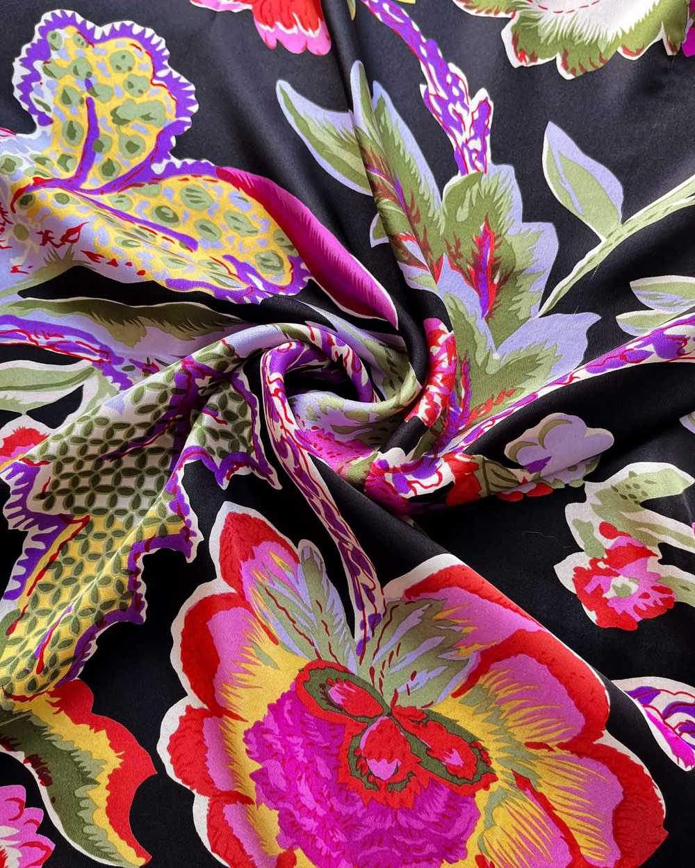 00s Ralph Lauren Silk Botanical Bird Scarf - image 3