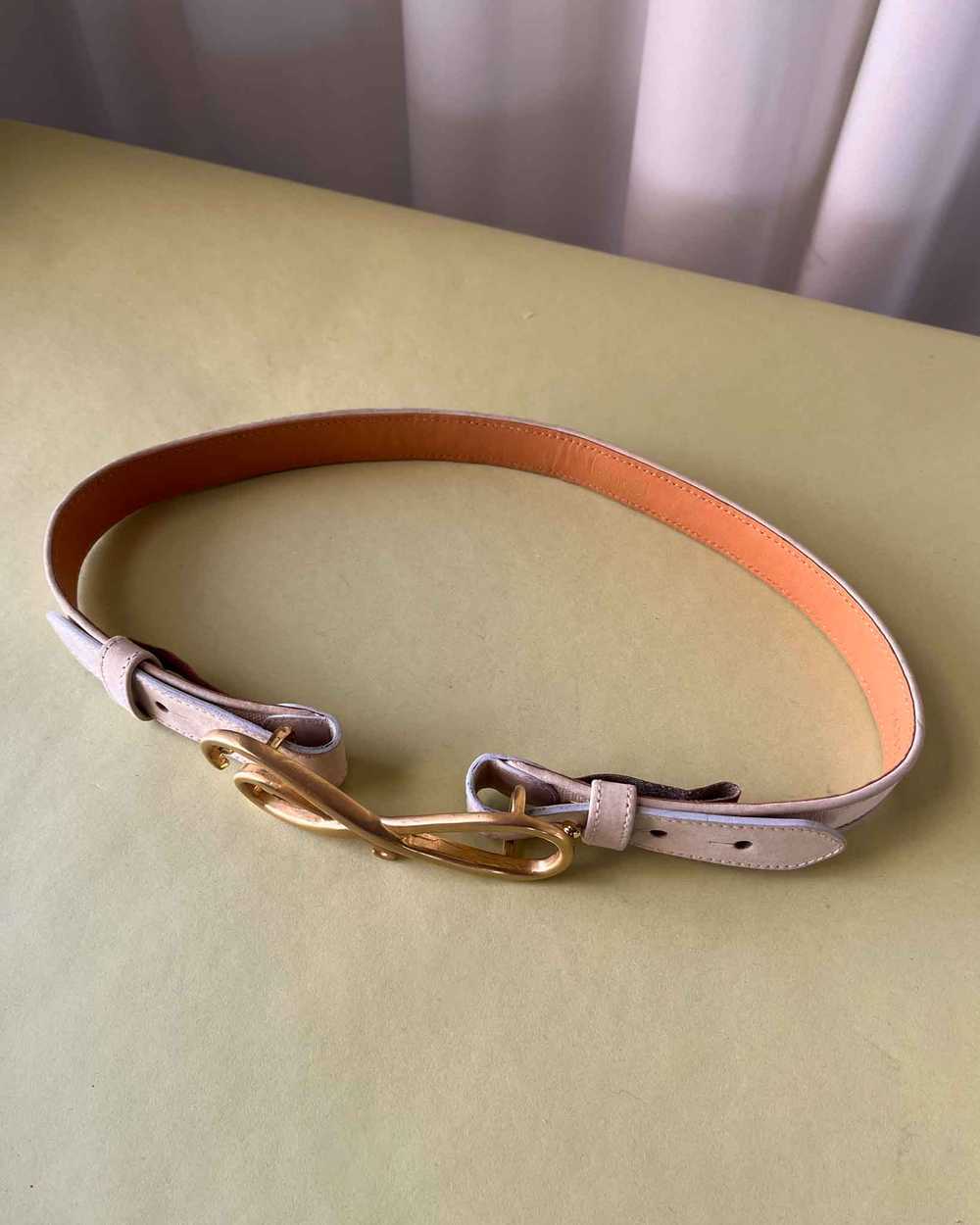 90s Linen & Leather Belt - image 3