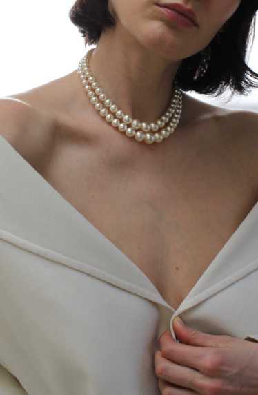 Vintage Double Pearl Strand Necklace