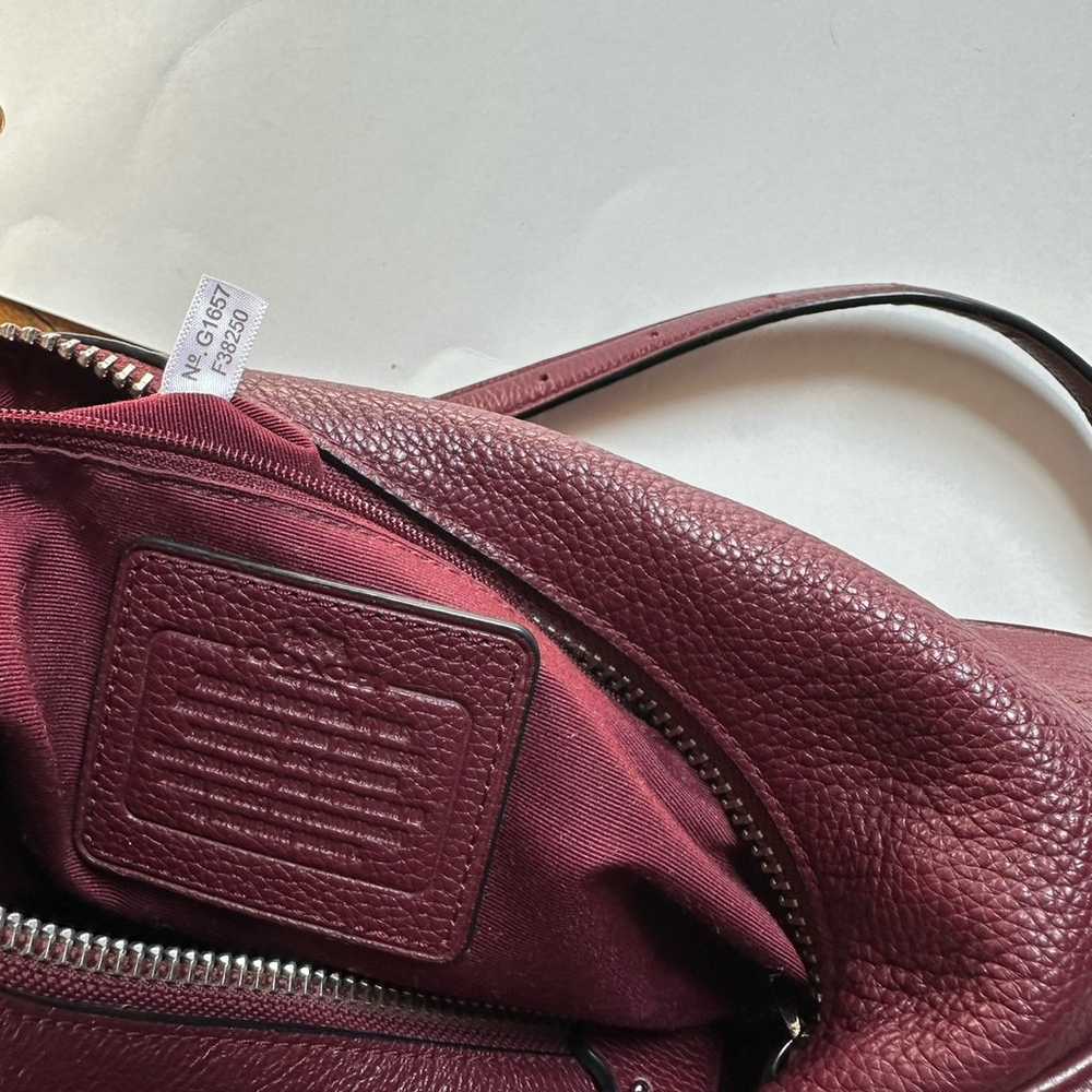 NWOT Coach Harley Burgundy Red Pebble Leather Pur… - image 10