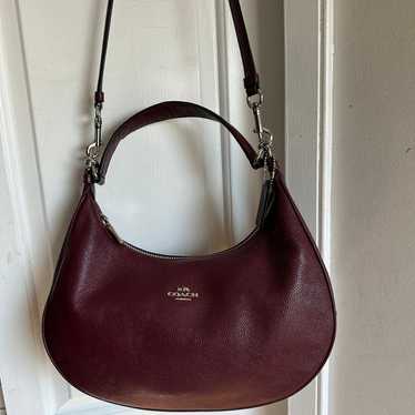 NWOT Coach Harley Burgundy Red Pebble Leather Pur… - image 1
