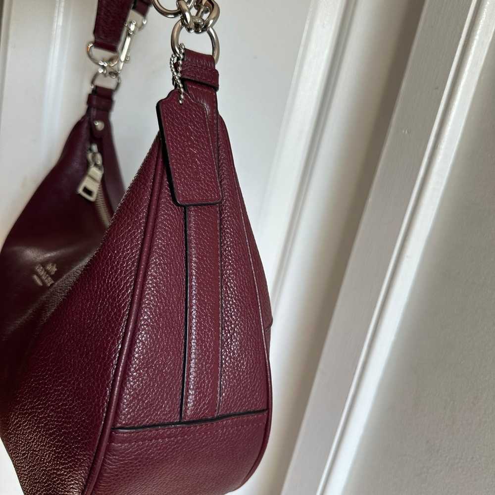 NWOT Coach Harley Burgundy Red Pebble Leather Pur… - image 2