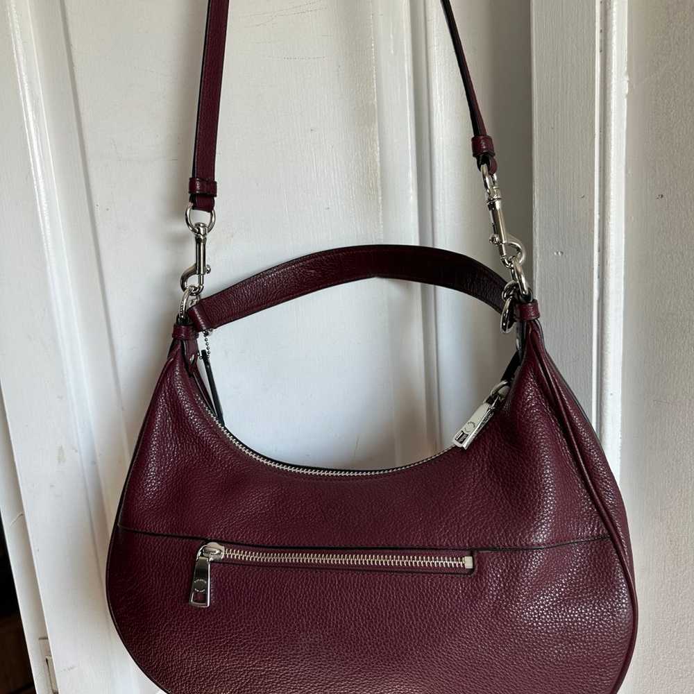 NWOT Coach Harley Burgundy Red Pebble Leather Pur… - image 4