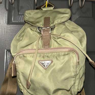 Prada Nylon Backpack RARE mini green - image 1