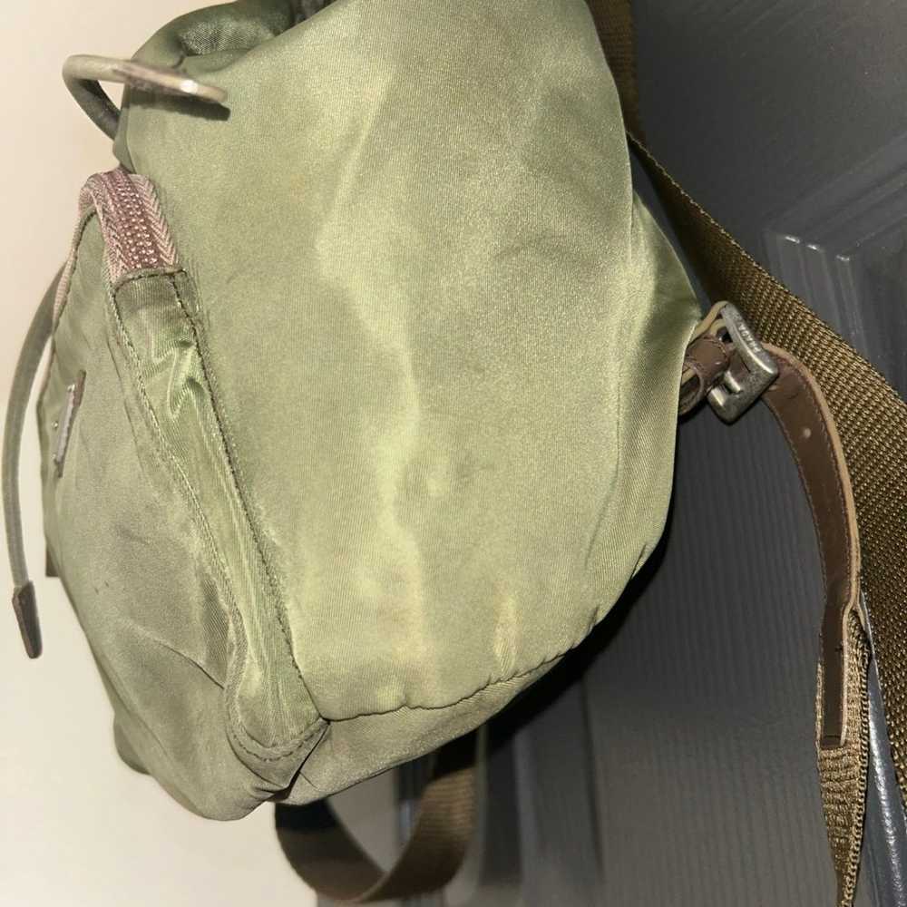 Prada Nylon Backpack RARE mini green - image 4