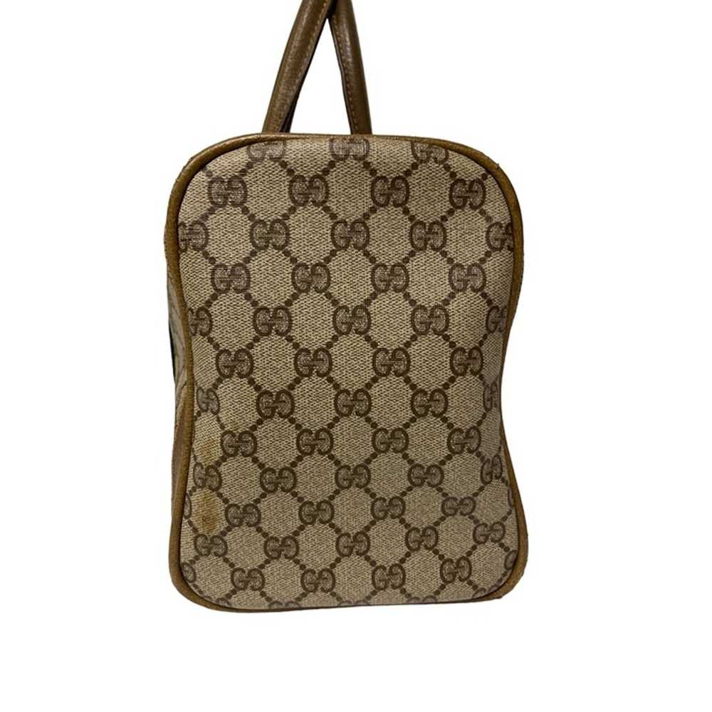 Vintage Gucci Boston Bag Logo Pattern Brown PVC B… - image 4