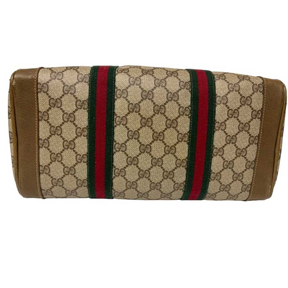 Vintage Gucci Boston Bag Logo Pattern Brown PVC B… - image 5