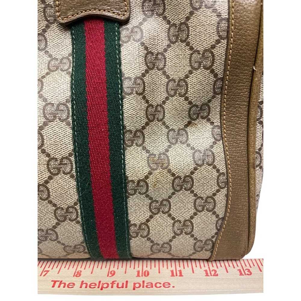 Vintage Gucci Boston Bag Logo Pattern Brown PVC B… - image 9