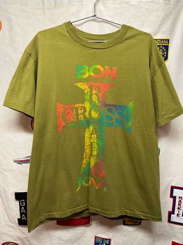Vintage Bon Jovi Cross Road Rainbow Olive Green Co