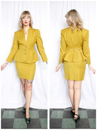 1990s Hubert Armetti Chartreuse Parisian Suit - Sm