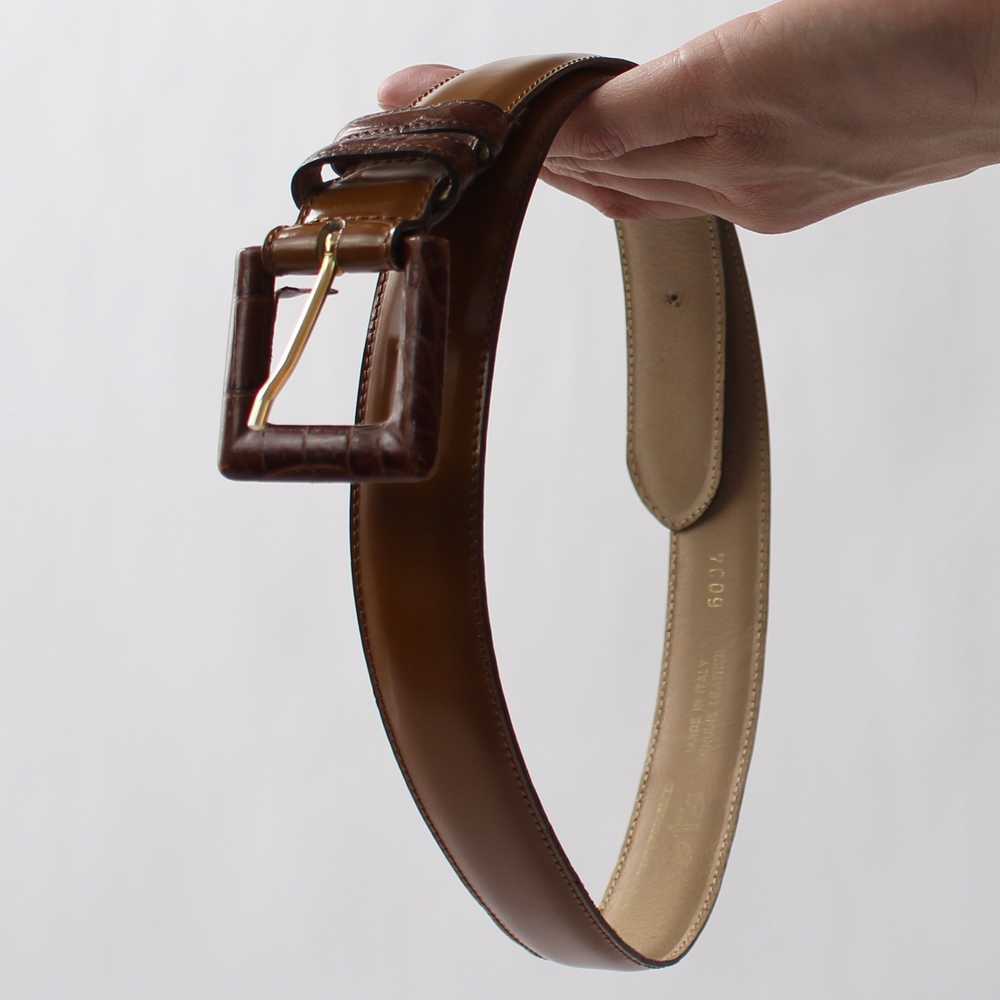 Vintage Glossy Leather Belt - image 4