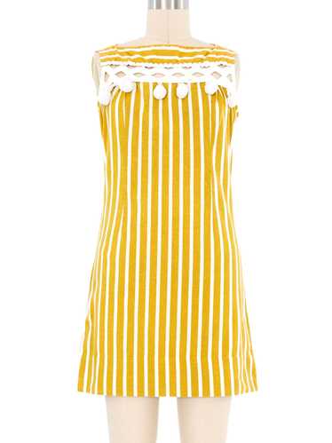 1960s Mustard Striped Shift Dress