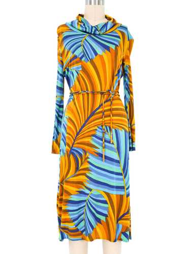 1960s Leonard Geometric Silk Jersey Dress