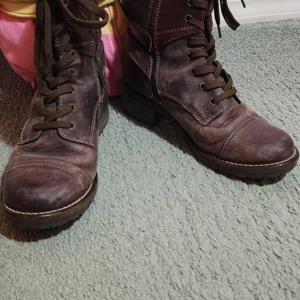 Taos Crave Combat Boot Womens sz 37 Brown Leather… - image 2