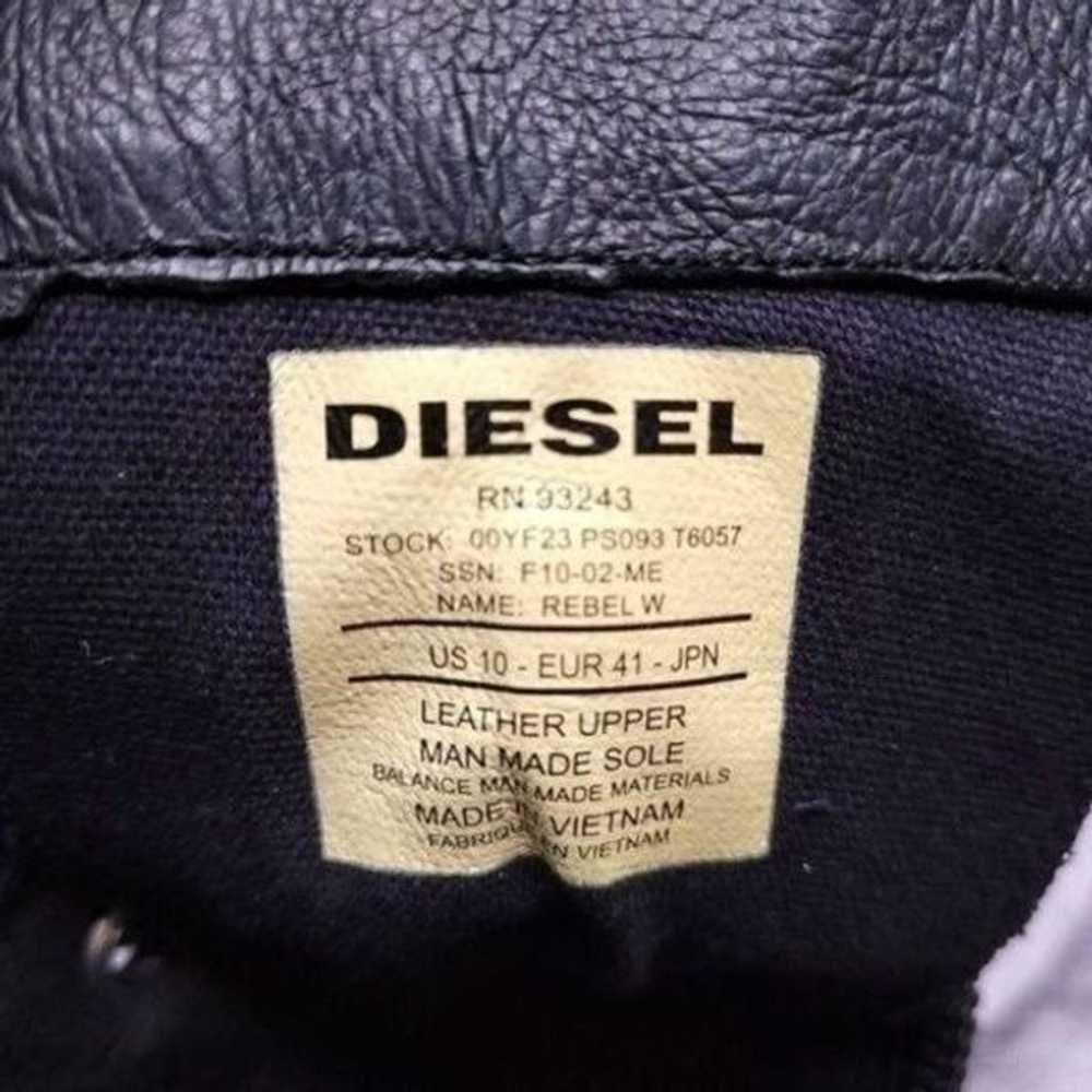 Diesel Black Rebel Jeweled Mid Shaft Leather Boot… - image 7