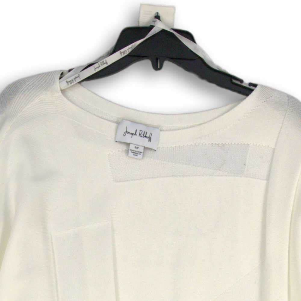 Womens White Long Sleeve Knitted Sheer Pullover B… - image 4