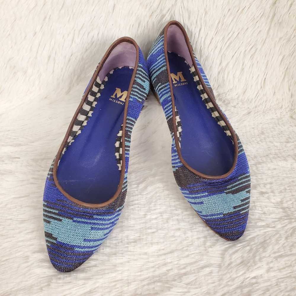 M Missoni Multicolor Knit Pointed Toe Flats Size … - image 1