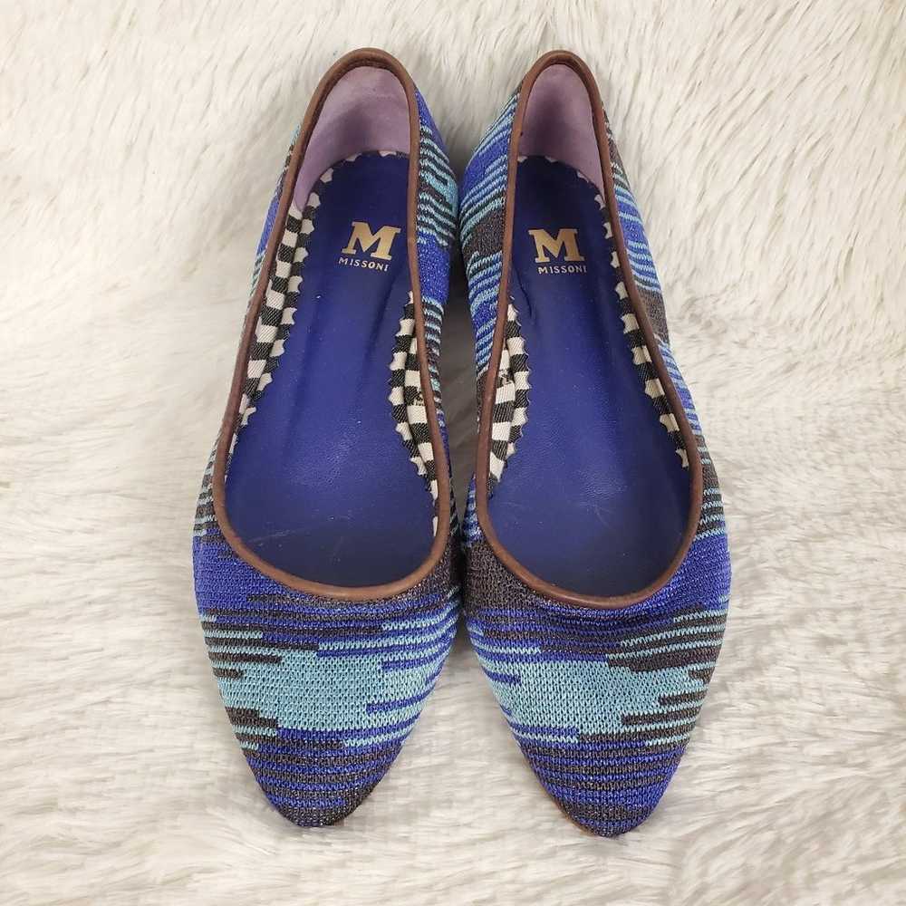 M Missoni Multicolor Knit Pointed Toe Flats Size … - image 2