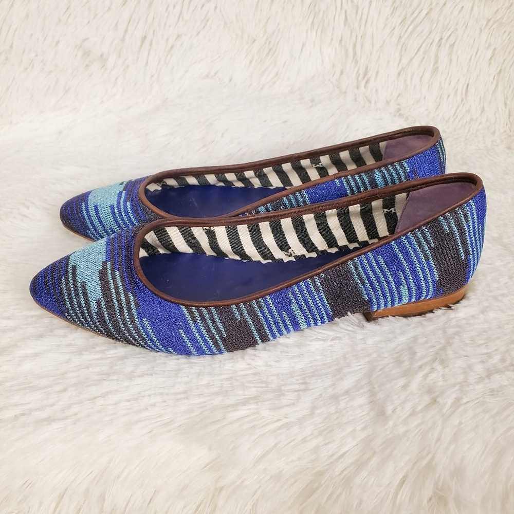 M Missoni Multicolor Knit Pointed Toe Flats Size … - image 4