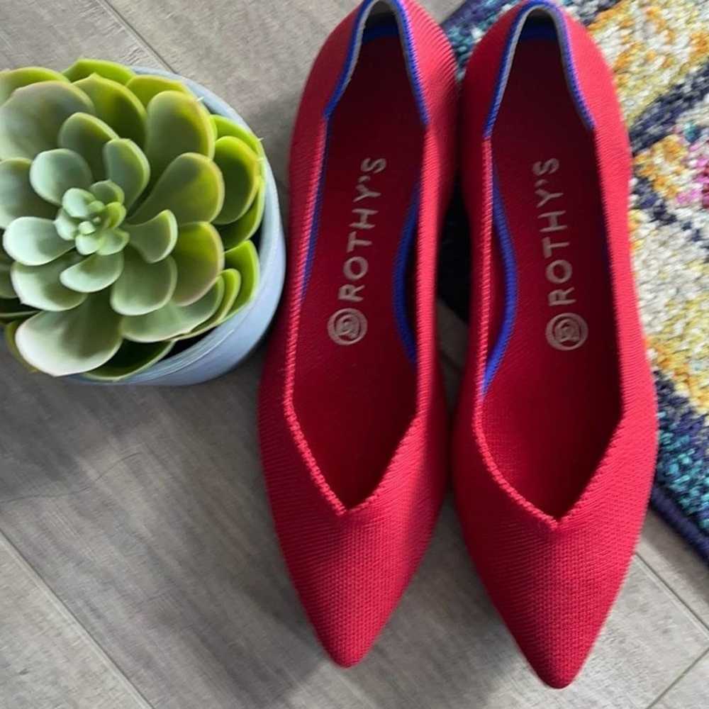 - Rothys the point size 8 red women’s flat sho… - image 11