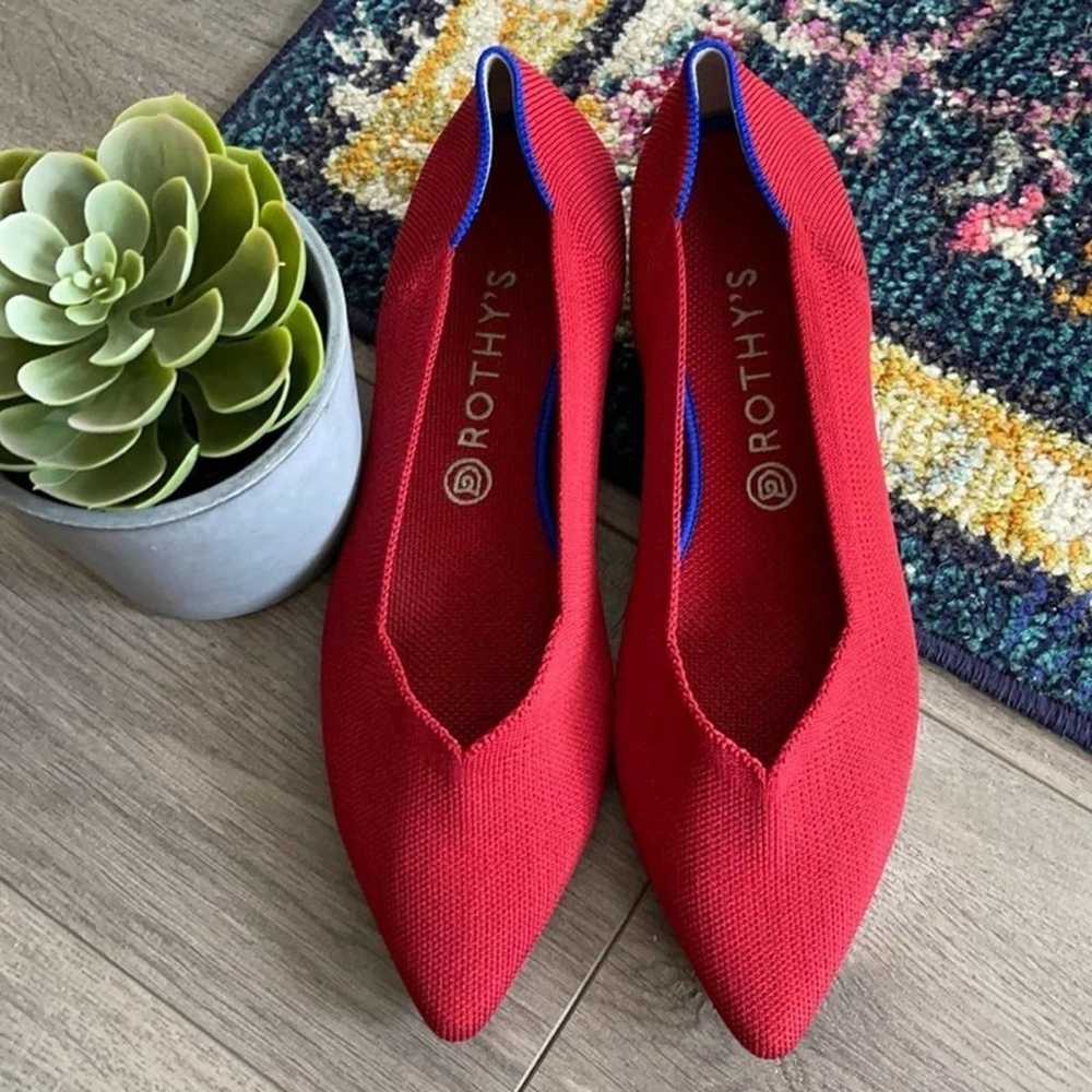 - Rothys the point size 8 red women’s flat sho… - image 7