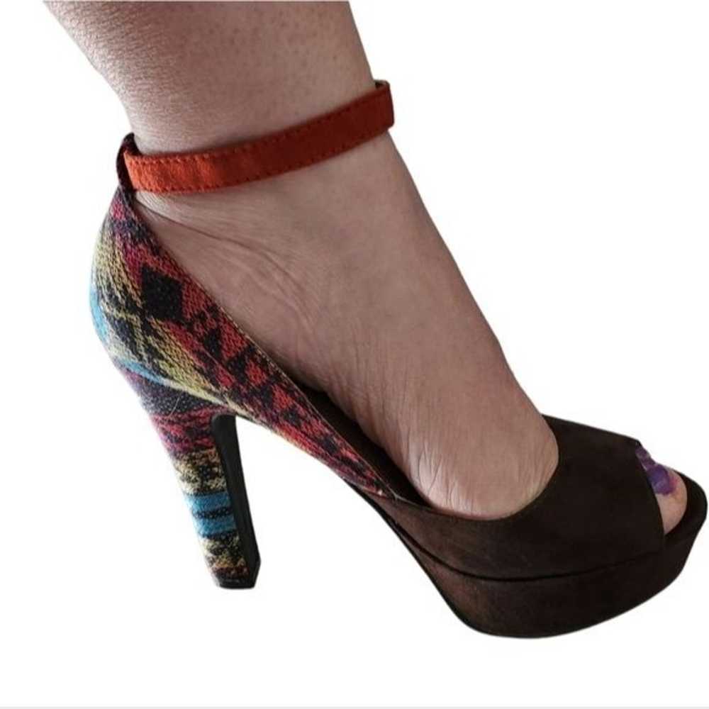 Pink & Pepper Platform Heels Stilettos Shoes Peep… - image 1
