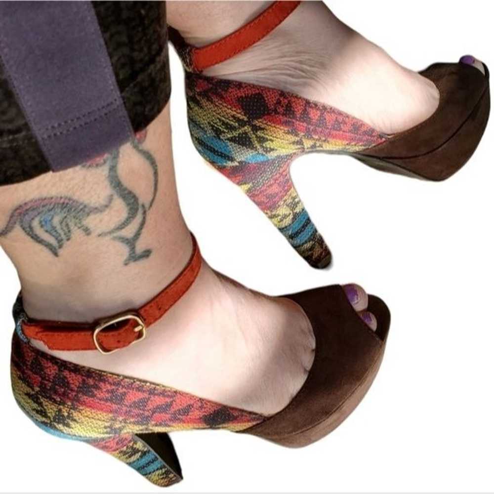 Pink & Pepper Platform Heels Stilettos Shoes Peep… - image 3