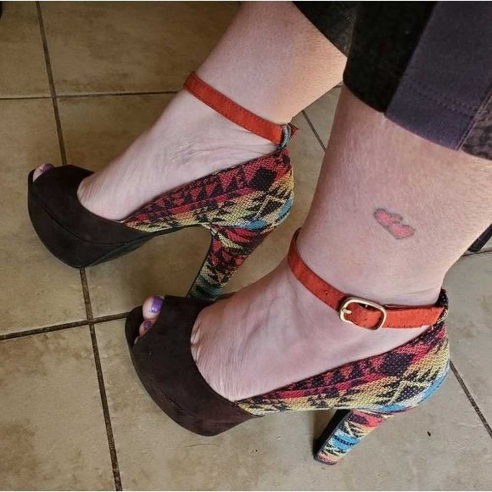 Pink & Pepper Platform Heels Stilettos Shoes Peep… - image 4
