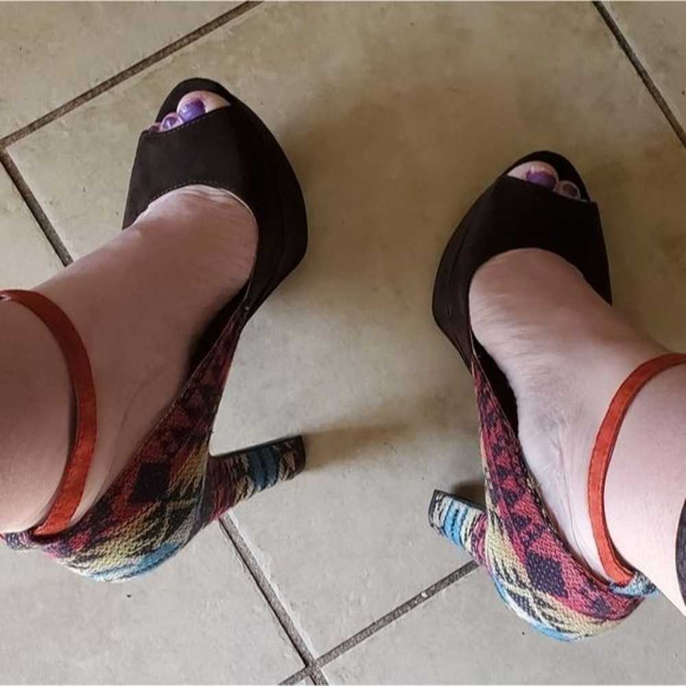 Pink & Pepper Platform Heels Stilettos Shoes Peep… - image 5