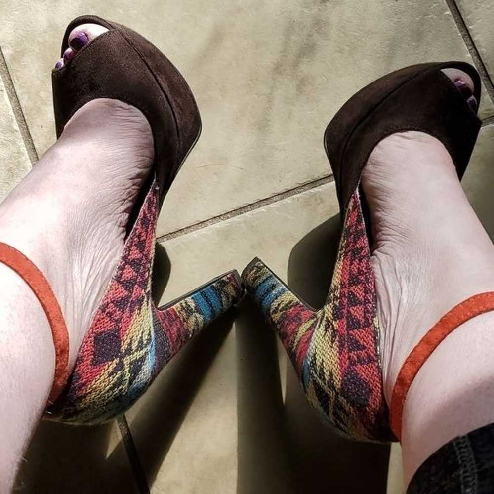 Pink & Pepper Platform Heels Stilettos Shoes Peep… - image 8