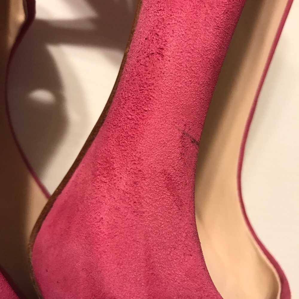 BARNEYS New York magenta suede platform heels pee… - image 11