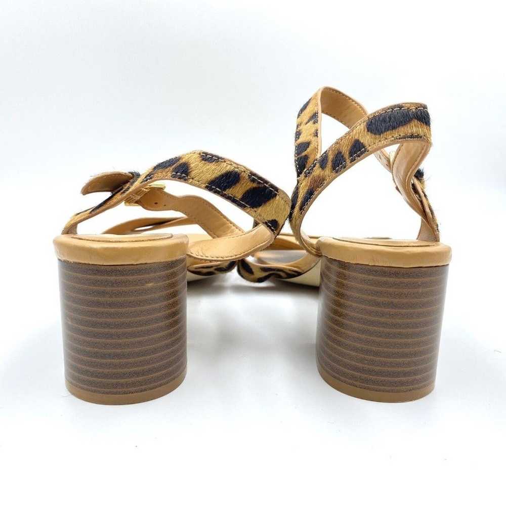 J Crew Leopard Calf Hair Low Block-Heel Sandals S… - image 5