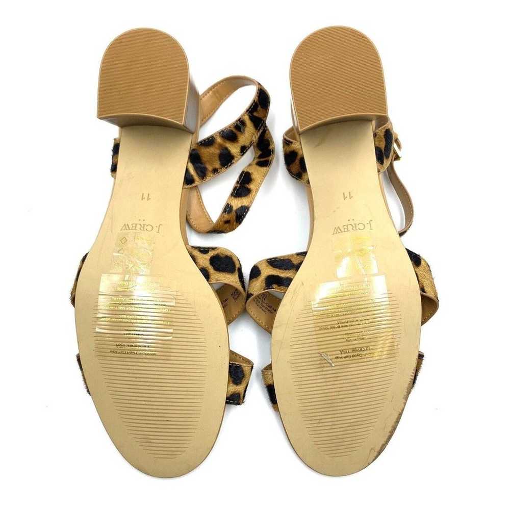 J Crew Leopard Calf Hair Low Block-Heel Sandals S… - image 6