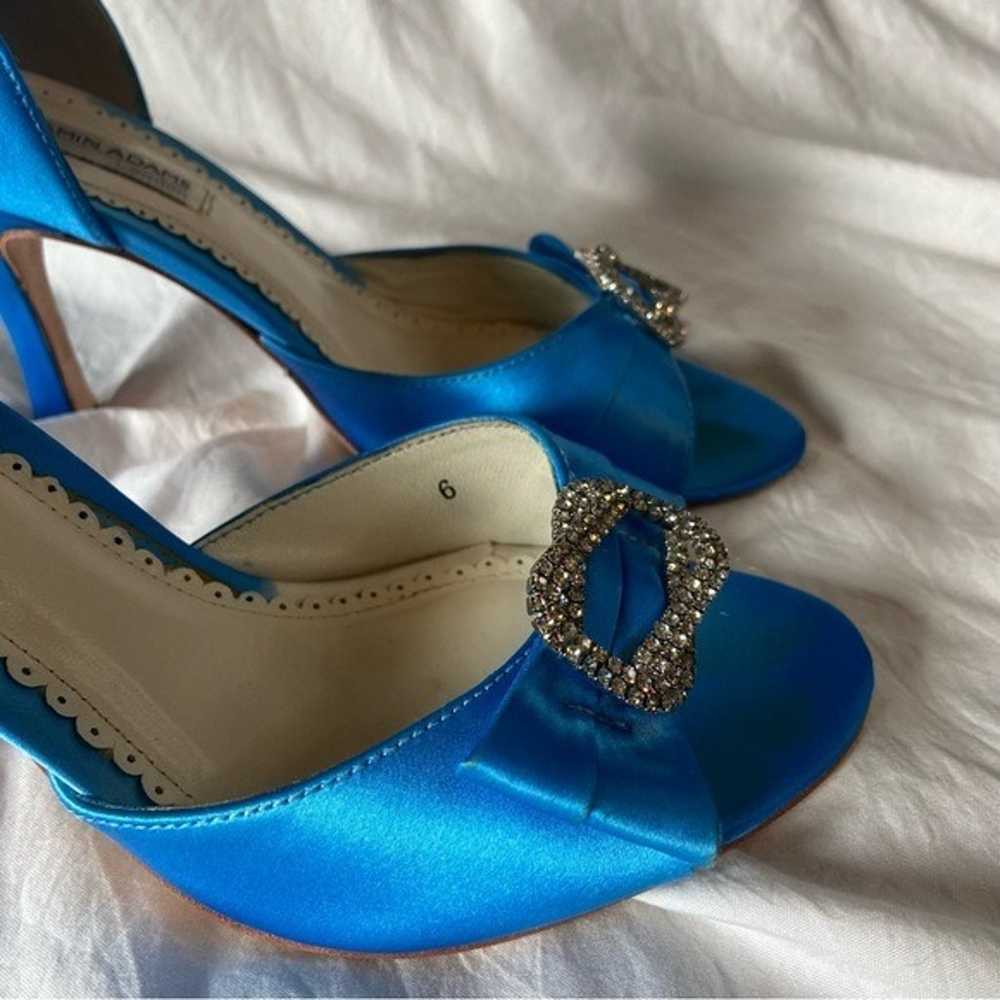 Benjamin Adams London Blue Dyed Duchesse Silk Hee… - image 9