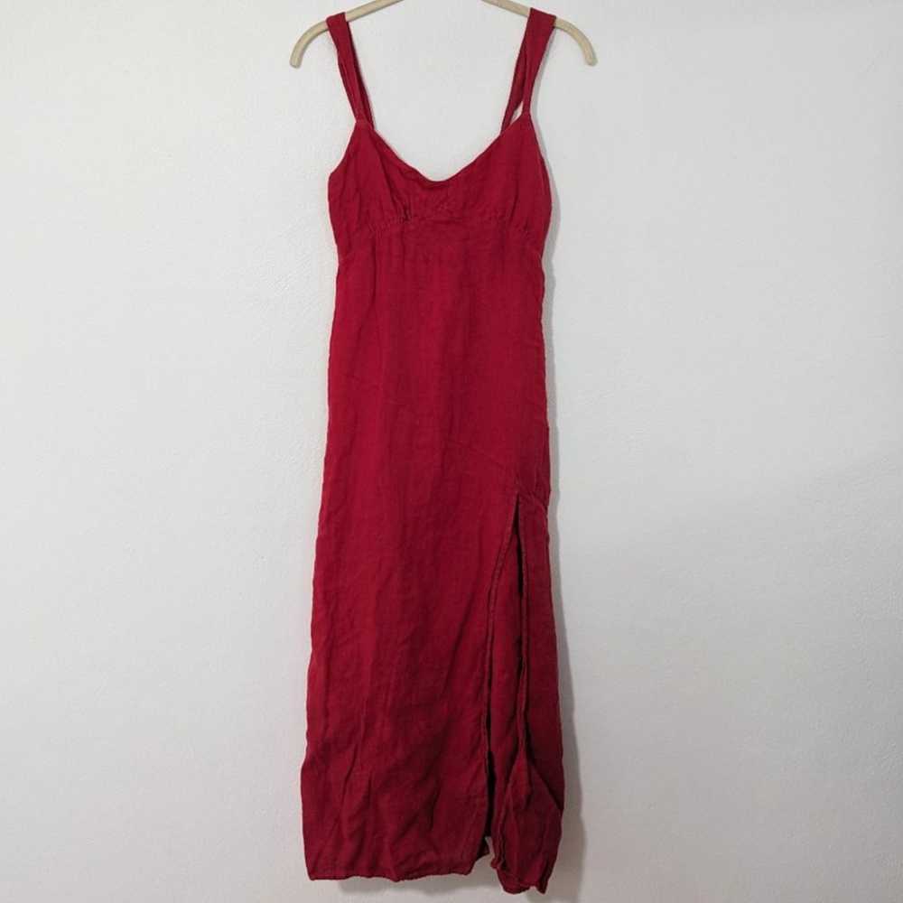 Zara Linen Blend Midi Dress Side Slit Midi Length… - image 2