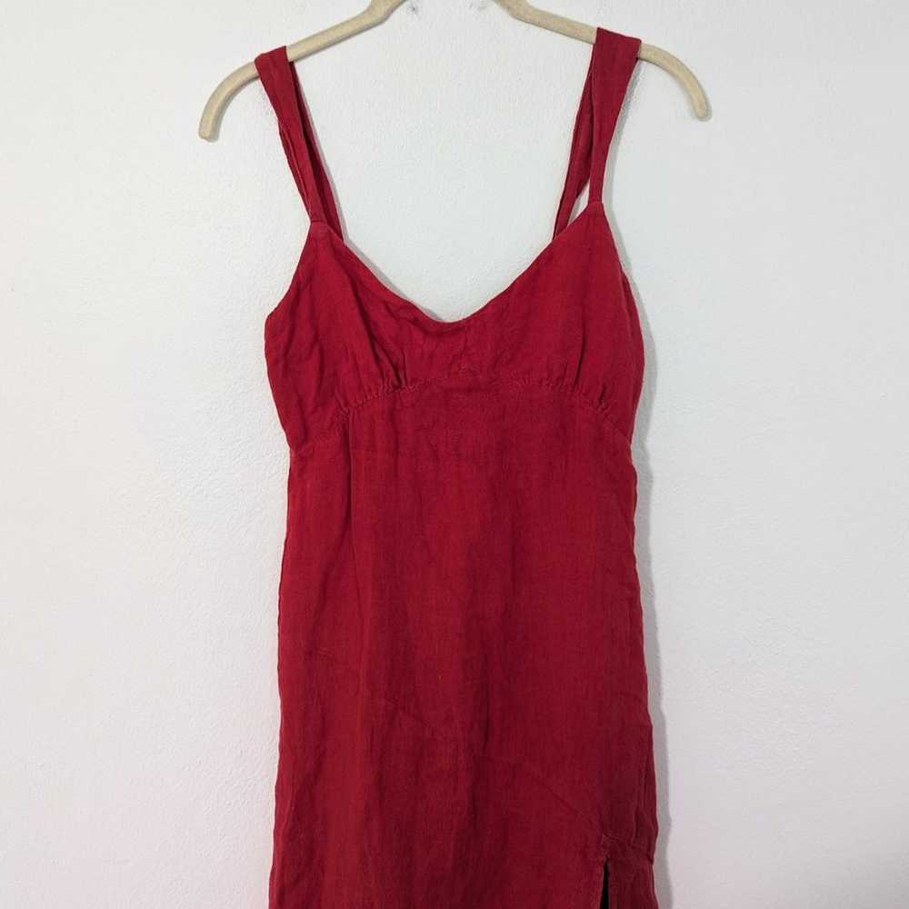 Zara Linen Blend Midi Dress Side Slit Midi Length… - image 3