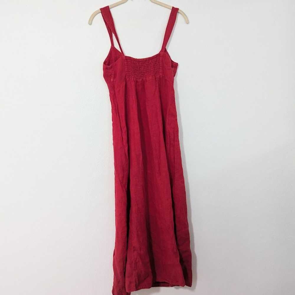 Zara Linen Blend Midi Dress Side Slit Midi Length… - image 9