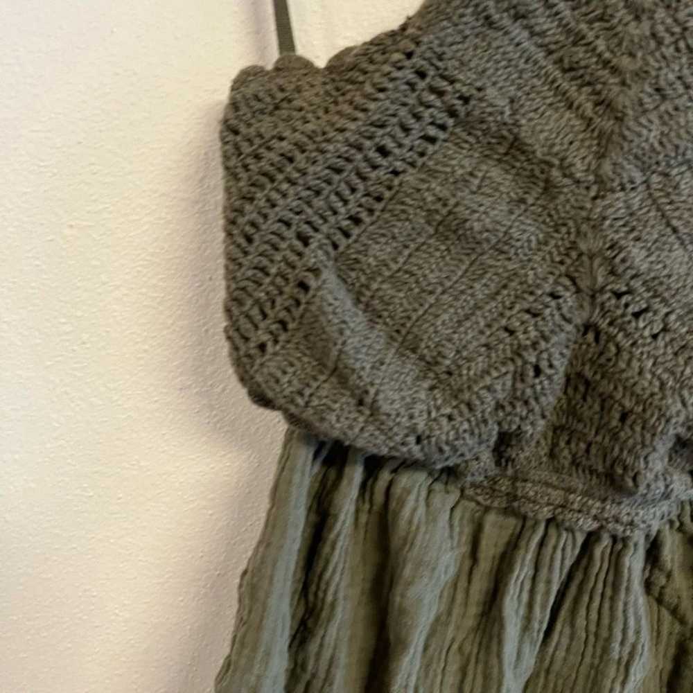 Aerie Olive Green Pool-To-Party Crochet Halter Op… - image 7