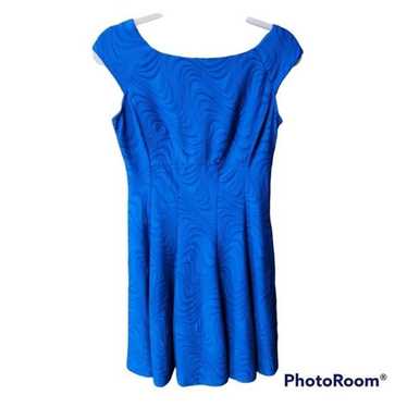 Danny and Nicole Size 6 Blue Jacquard Dress - image 1
