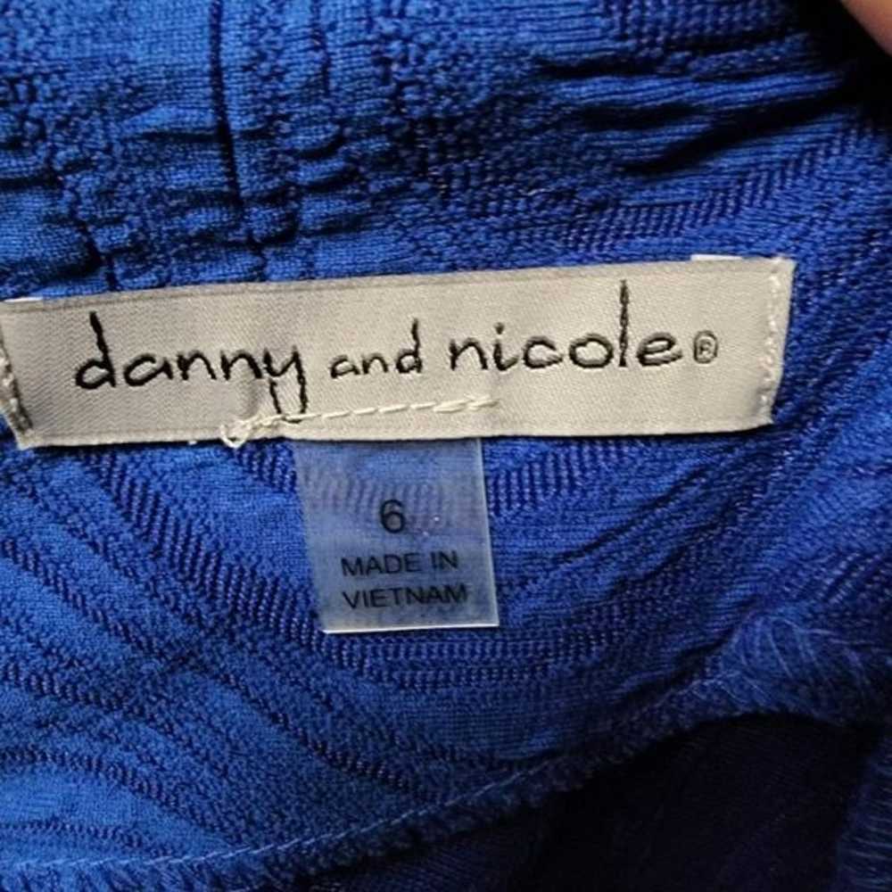 Danny and Nicole Size 6 Blue Jacquard Dress - image 3
