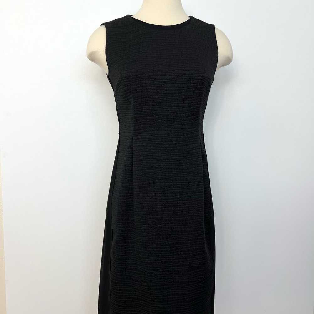 Tahari Textured Black Sleeveless Sheath Dress Cot… - image 2