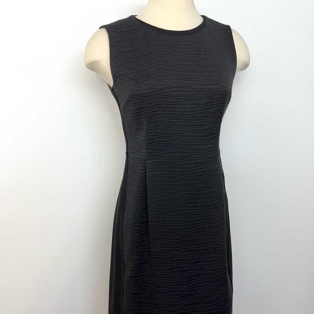 Tahari Textured Black Sleeveless Sheath Dress Cot… - image 3