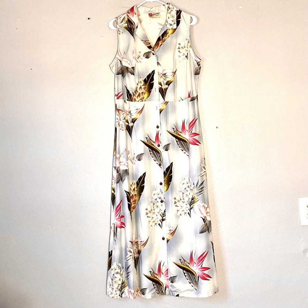 Hilo Hattie Dress Womens Large Hawaiian Maxi Trop… - image 1