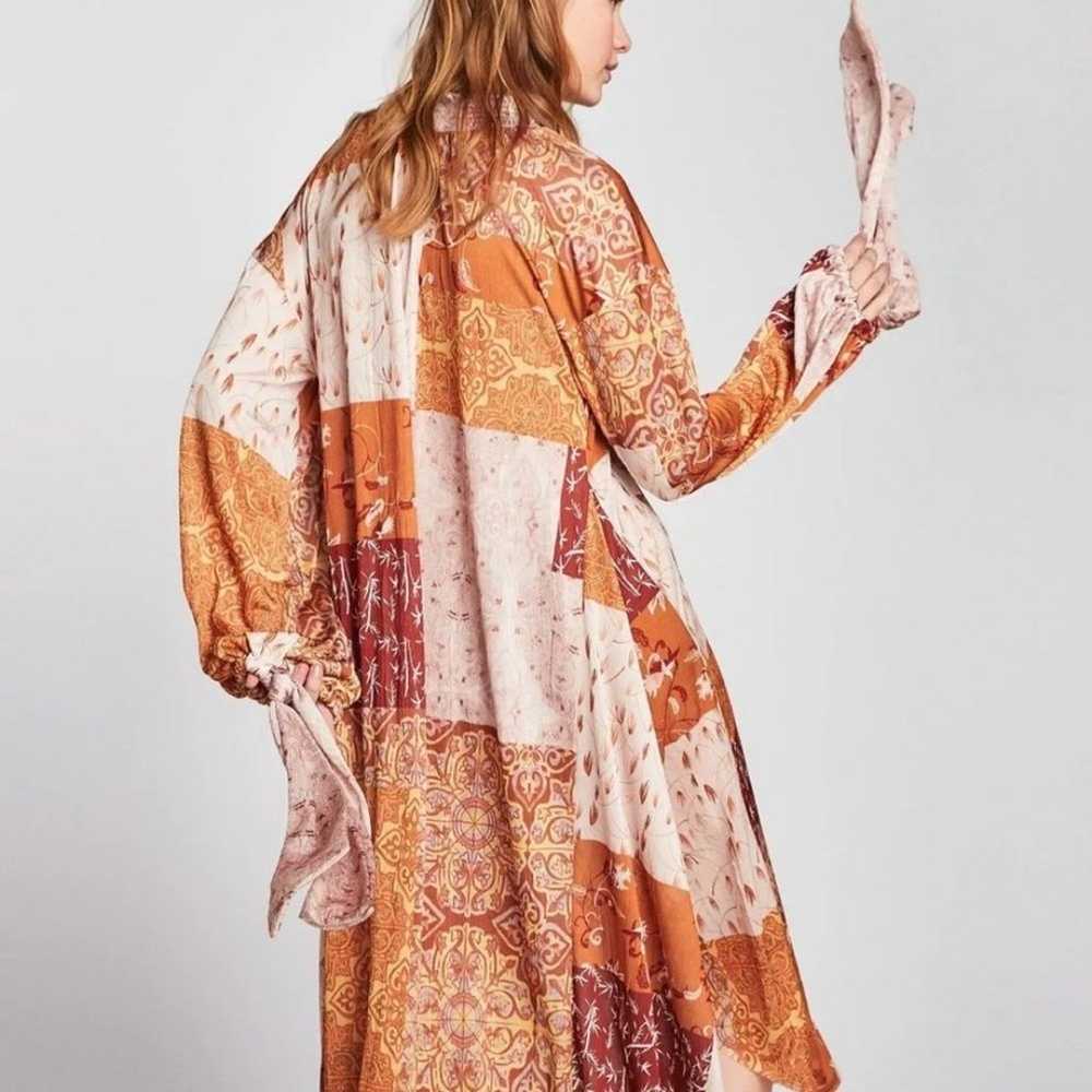 Zara printed Bohemian Oversized Midi Dress size M - image 2