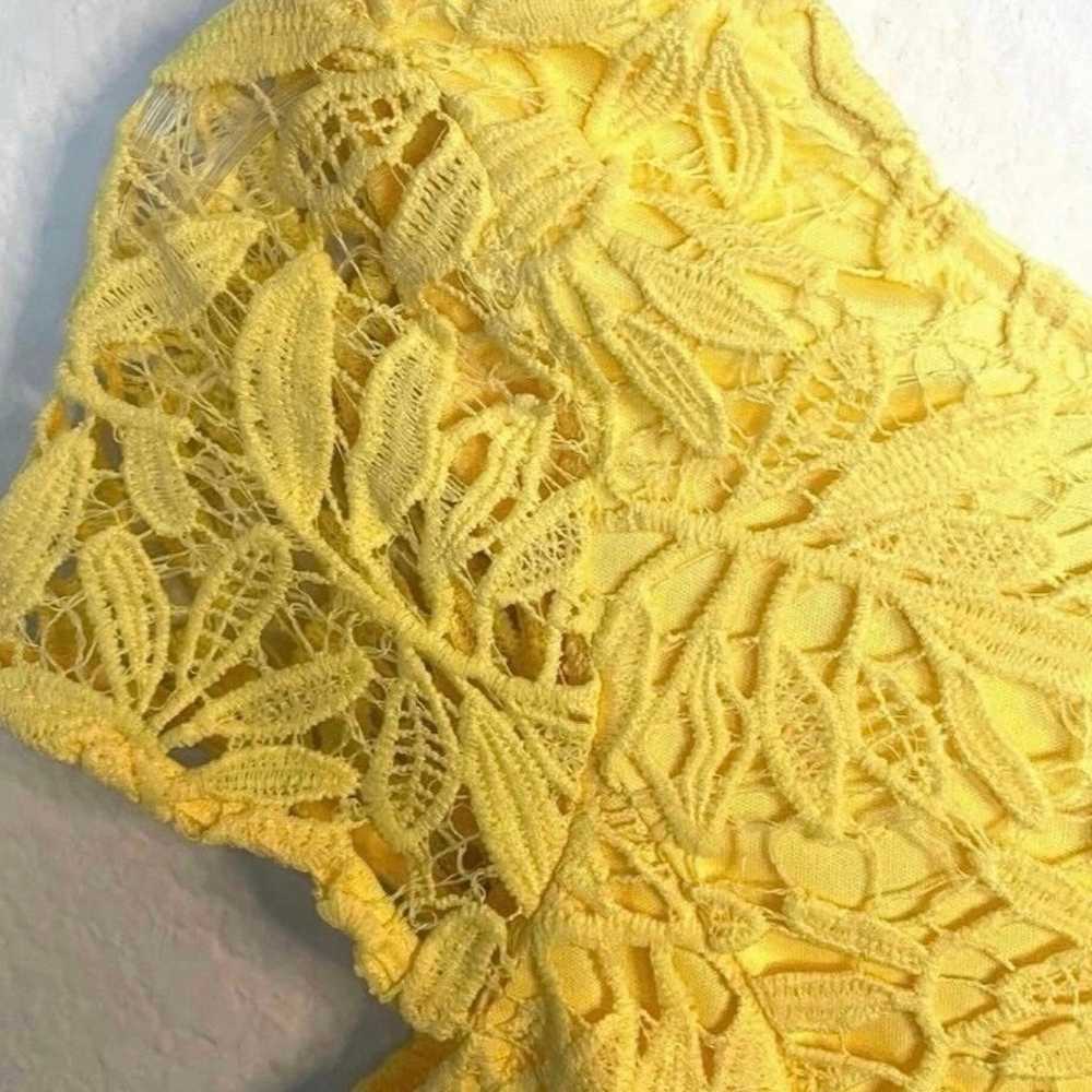 Lulu’s yellow crochet dress size small - image 10