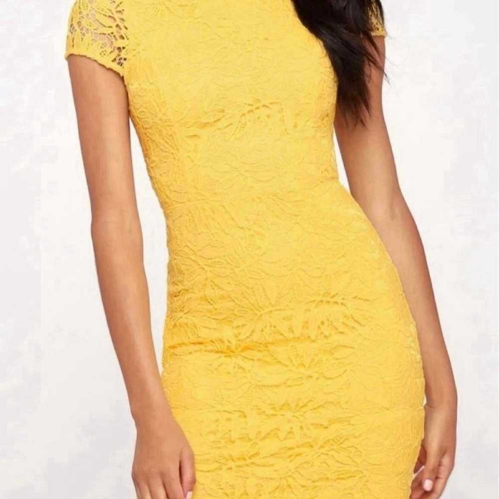 Lulu’s yellow crochet dress size small - image 2