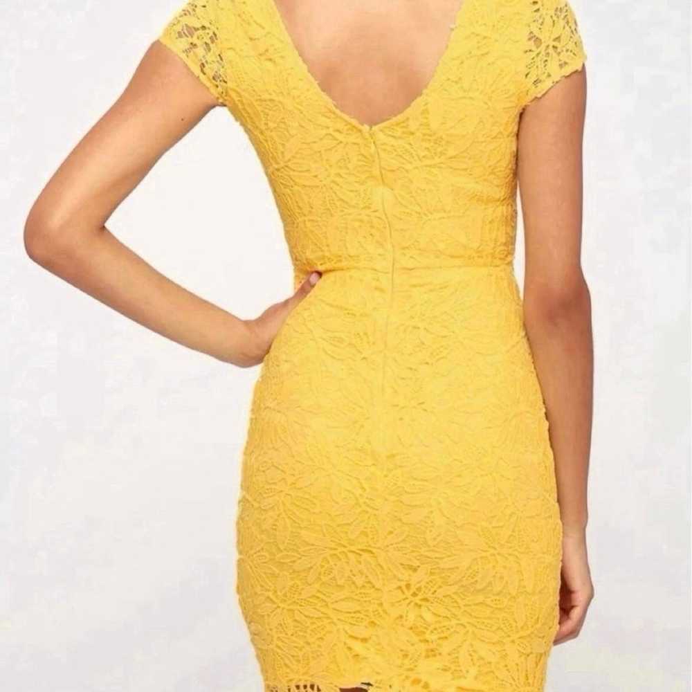 Lulu’s yellow crochet dress size small - image 3