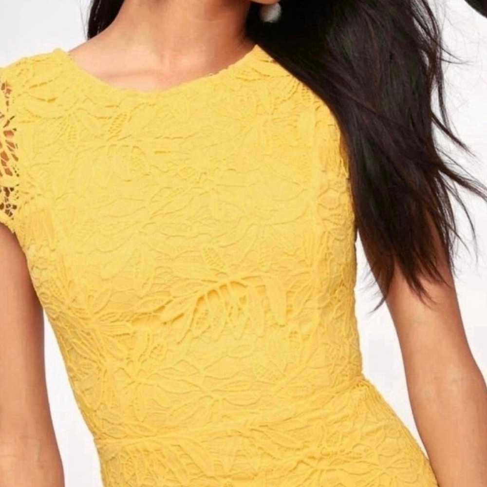 Lulu’s yellow crochet dress size small - image 4