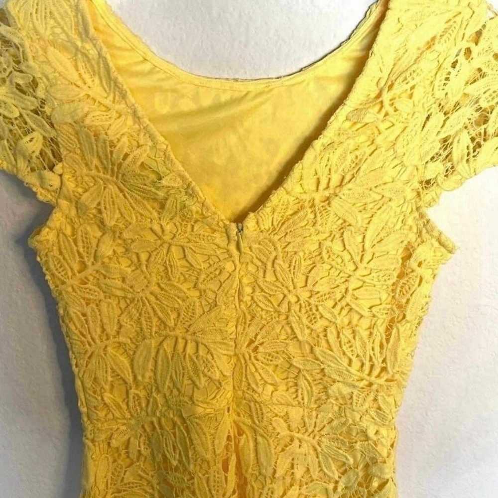 Lulu’s yellow crochet dress size small - image 9