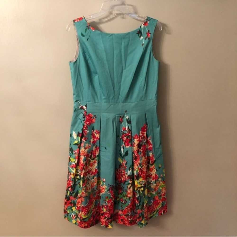 LAFAYETTE 148 SIZE 8 FIT AND FLARE TEAL GREEN FLO… - image 2